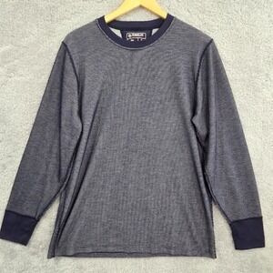 Magellan Men's XL Blue Knit Outdoor Cold Weather Long Sleeve Shirt Crew Neck